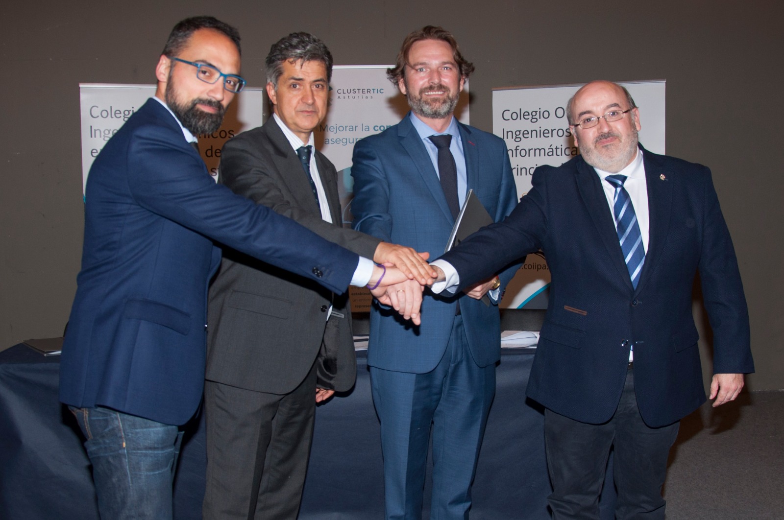 Los Colegios Oficiales de Ingenierías en Informática de Asturias, el Clúster TIC y AENOR, firman un convenio para la formación en Ciberseguridad